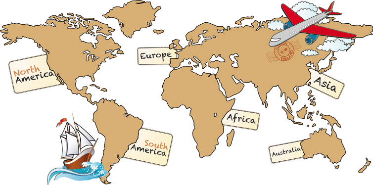 World map vinyl rug english continent design - TenStickers