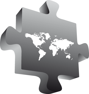 World map vinyl rug puzzle piece design - TenStickers