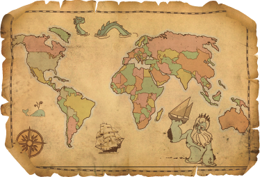 World map vinyl rug antique decorative map - TenStickers