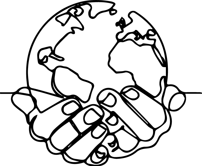 World map vinyl rug minimalist earth design - TenStickers