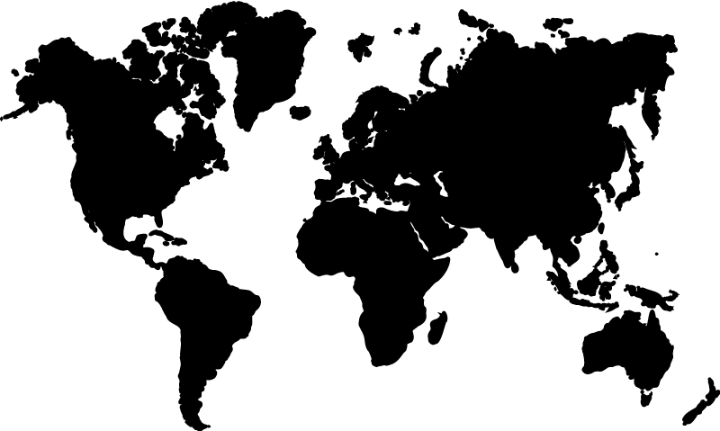 World map vinyl rug monochrome world map - TenStickers