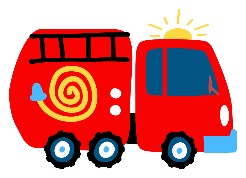 Kids vinyl rug playful red vehicle - TenStickers