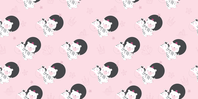 Kids vinyl rug baby zebra and bear furniture - TenStickers