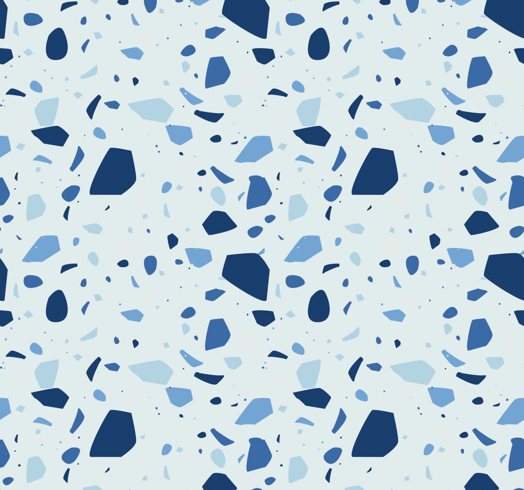 Blue terrazzo bathroom vinyl rug - TenStickers