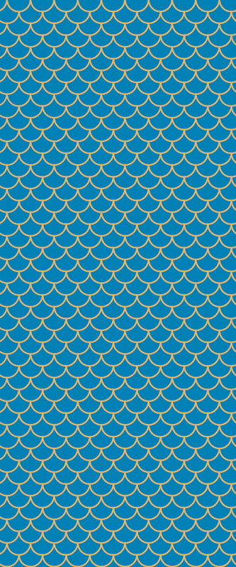 Bathroom vinyl rug with blue fish scales pattern - TenStickers