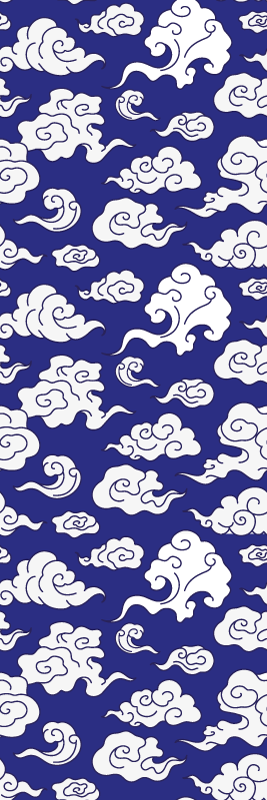 Bathroom vinyl rug with white clouds on blue - TenStickers