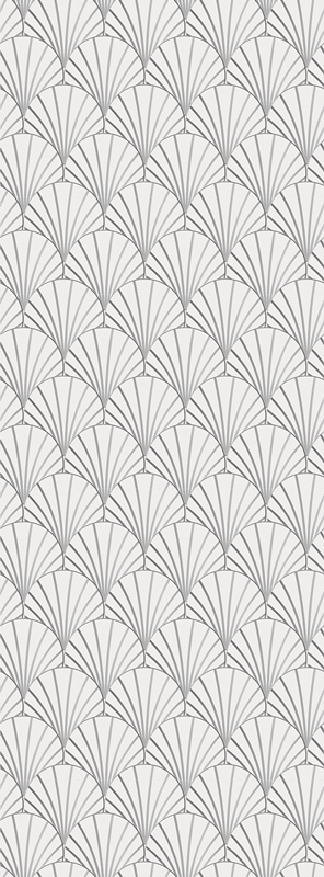 Bathroom vinyl rug with art deco white shell design - TenStickers