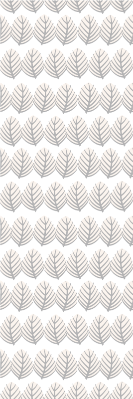 Bathroom vinyl rug with grey leaf pattern - TenStickers