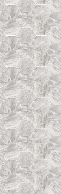 Bathroom vinyl rug in gold marble hexagonal pattern - TenStickers