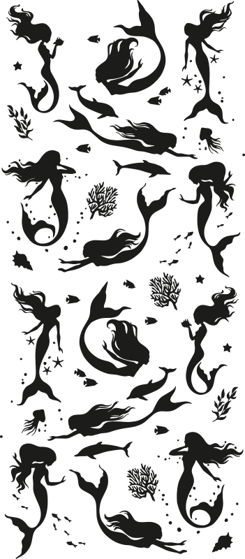 Bathroom vinyl rug mermaid shower mat - TenStickers