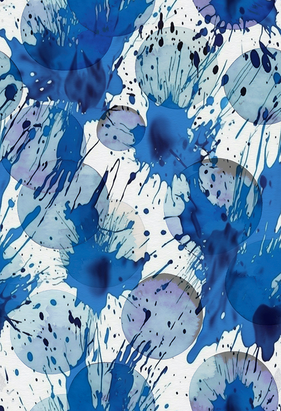 Bathroom vinyl rug blue ink circles - TenStickers