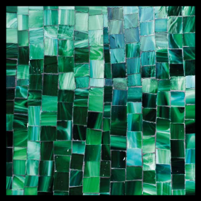 Bathroom vinyl rug in gradient green mosaic tile - TenStickers