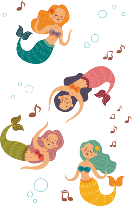 Dancing mermaids bathroom vinyl rug - TenStickers