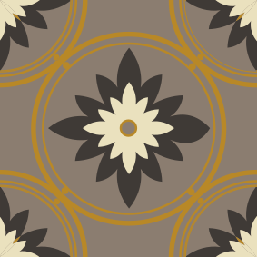 Bathroom vinyl rug in hydraulic brown cement design - TenStickers