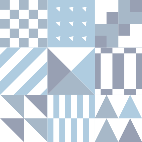 Geometric blue pattern bathroom vinyl rug - TenStickers