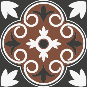 Bathroom vinyl rug in gray and brown vintage pattern - TenStickers