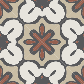Bathroom vinyl rug in hydraulic brown gracia style - TenStickers