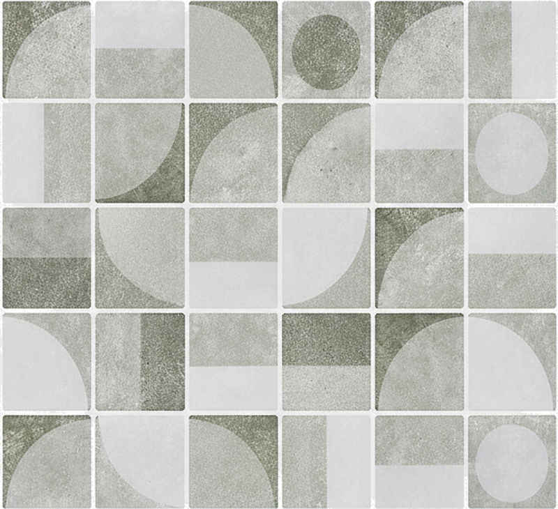 Bathroom vinyl rug in abstract grey shapes - TenStickers