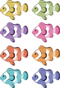 Bathroom vinyl rug clown fish shower screen stickers - TenStickers