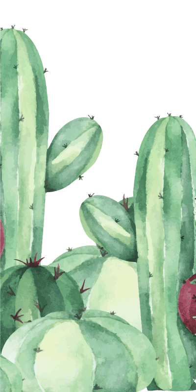 Cactus plants bathroom vinyl rug - TenStickers