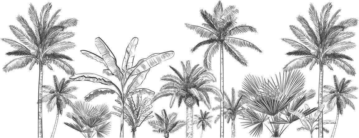 Bathroom vinyl rug tropical tree design - TenStickers