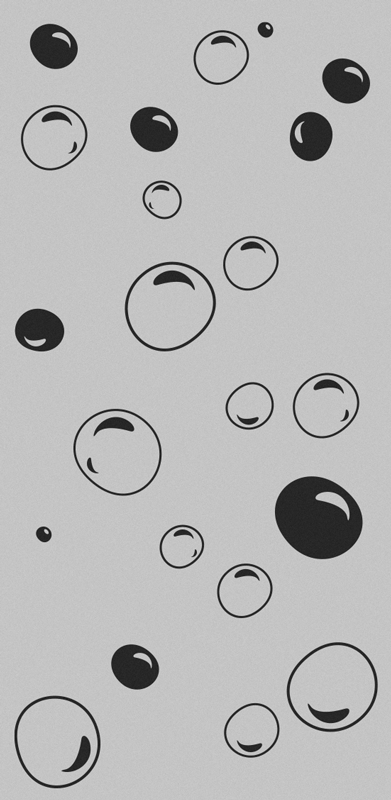 Bathroom vinyl rug with bubble print on clear design - TenStickers