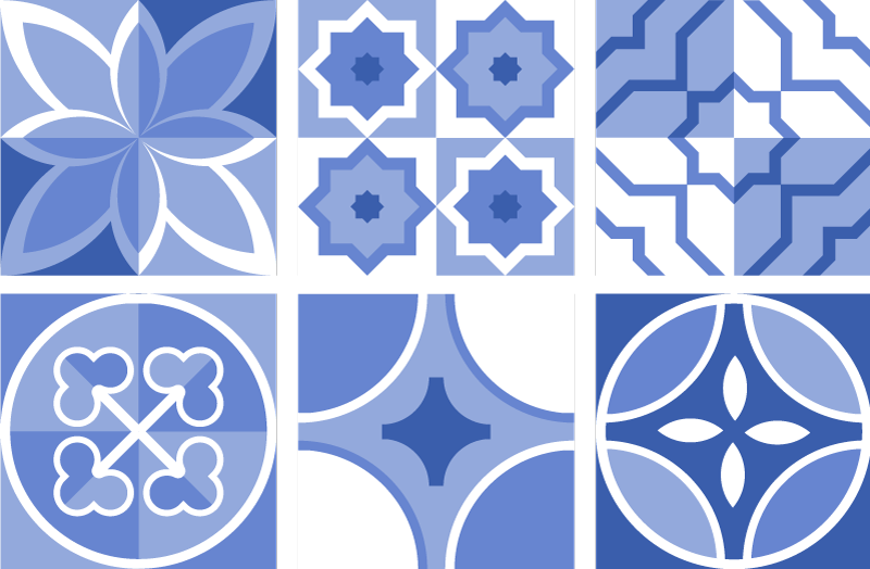 Kitchen vinyl rug azulejos cindito tiles - TenStickers