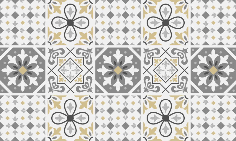 Kitchen vinyl rug amiaz cement tiles design - TenStickers