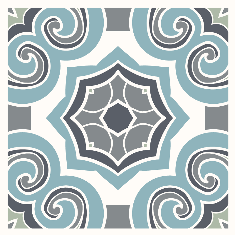 Portuguese style kitchen vinyl rug - TenStickers