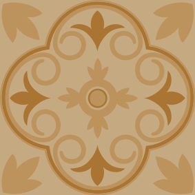 Kitchen vinyl rug in beige vintage floral design - TenStickers