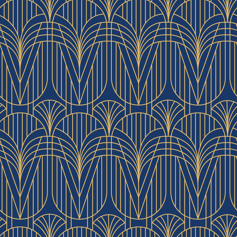 Kitchen vinyl rug with gold art deco design - TenStickers