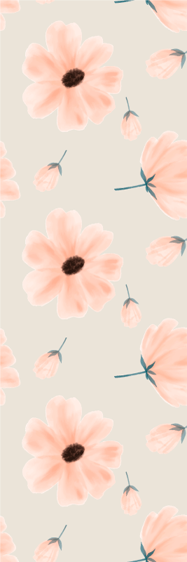 Bedroom vinyl rug aquarella large blooms - TenStickers