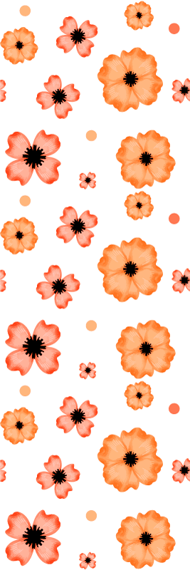 Bedroom vinyl rug in orange and pink watercolor pattern - TenStickers
