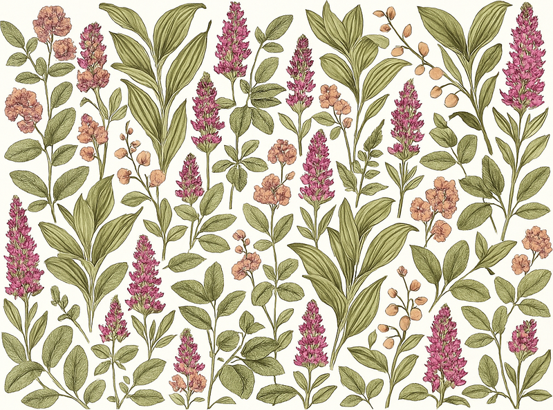 Colorful botanical pattern bedroom vinyl rug - TenStickers