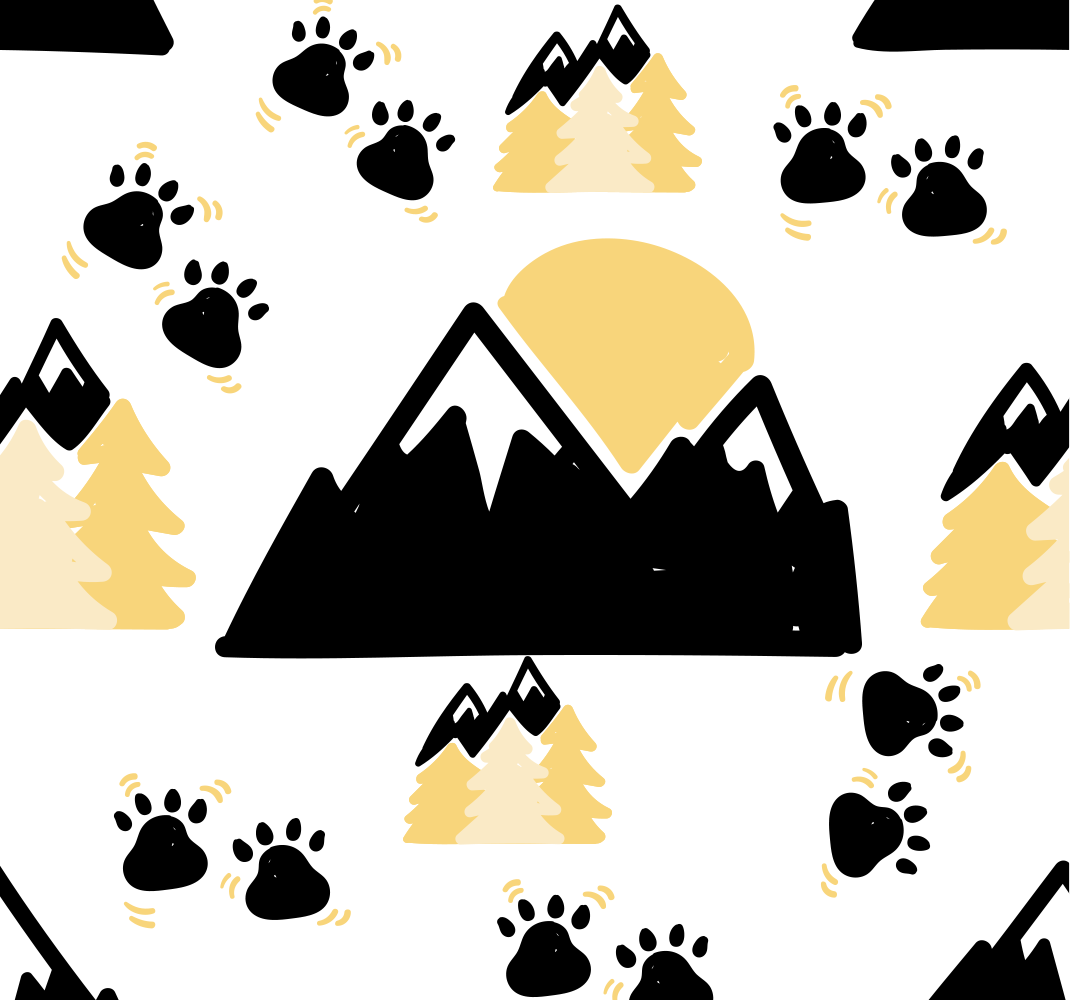 Bedroom vinyl rug footprints on mountain white background - TenStickers