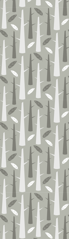 Bedroom vinyl rug with gray branches in nordic style - TenStickers