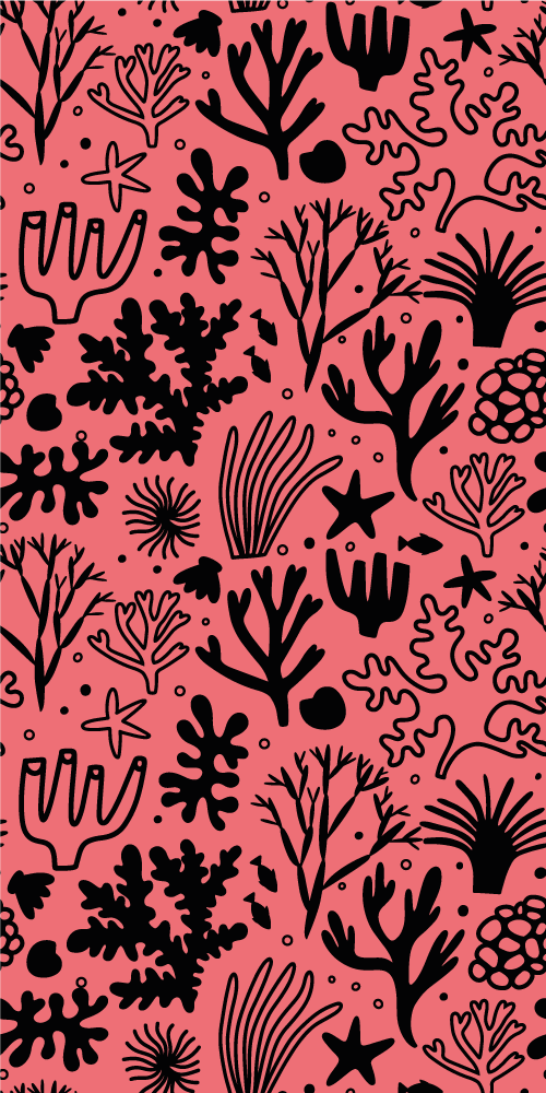 Bedroom vinyl rug australian leaves red and black - TenStickers