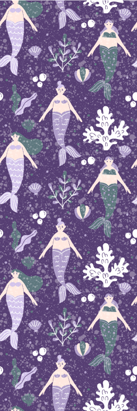 Bedroom vinyl rug mermaid splash - TenStickers