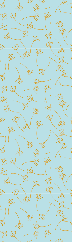 Bedroom vinyl rug blue nordic plants design - TenStickers