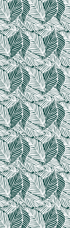 Bedroom vinyl rug in green and white leaves - TenStickers