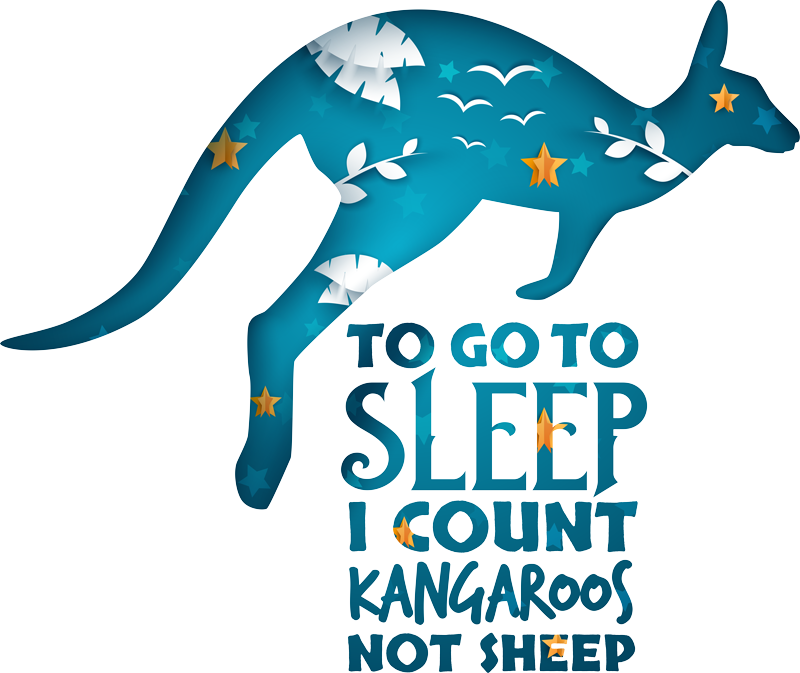 Bedroom vinyl rug sleep count kangaroo rug - TenStickers