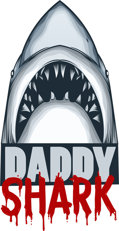 Bedroom vinyl rug daddy shark - TenStickers