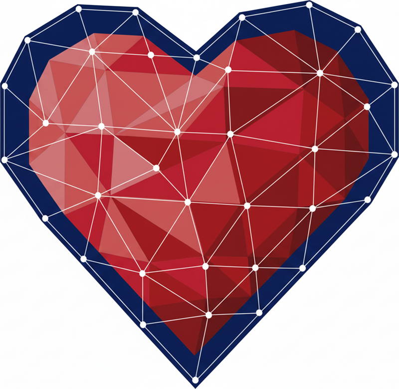 Bedroom vinyl rug geometric heart origami sticker - TenStickers