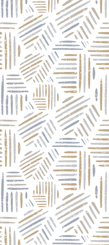 Scandinavian vinyl rug with pastel lines in threes - TenStickers