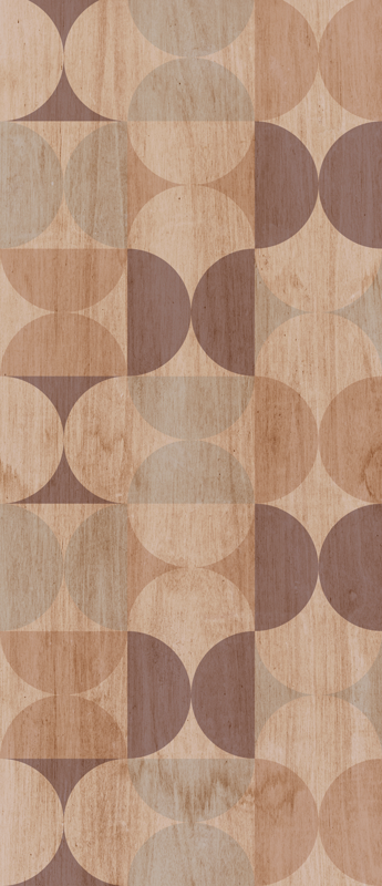 Scandinavian vinyl rug with brown geometric wood pattern - TenStickers