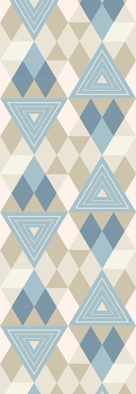 Scandinavian vinyl rug with blue geometric pattern - TenStickers