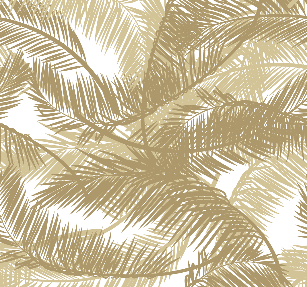 Tropical palm tree golden nature vinyl rug - TenStickers
