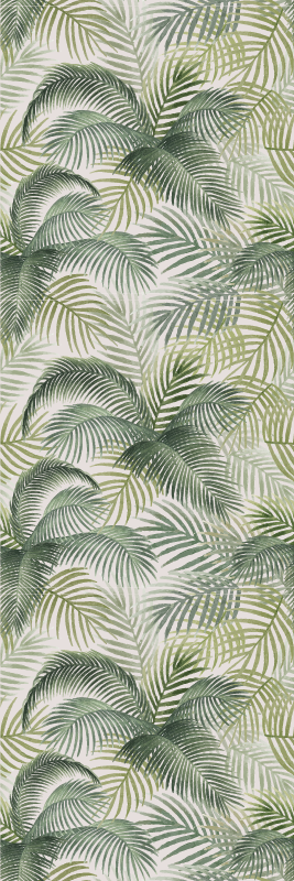 Nature vinyl rug wild green leaves design - TenStickers