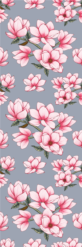 Tre beautiful magnolia flowers nature vinyl rug - TenStickers