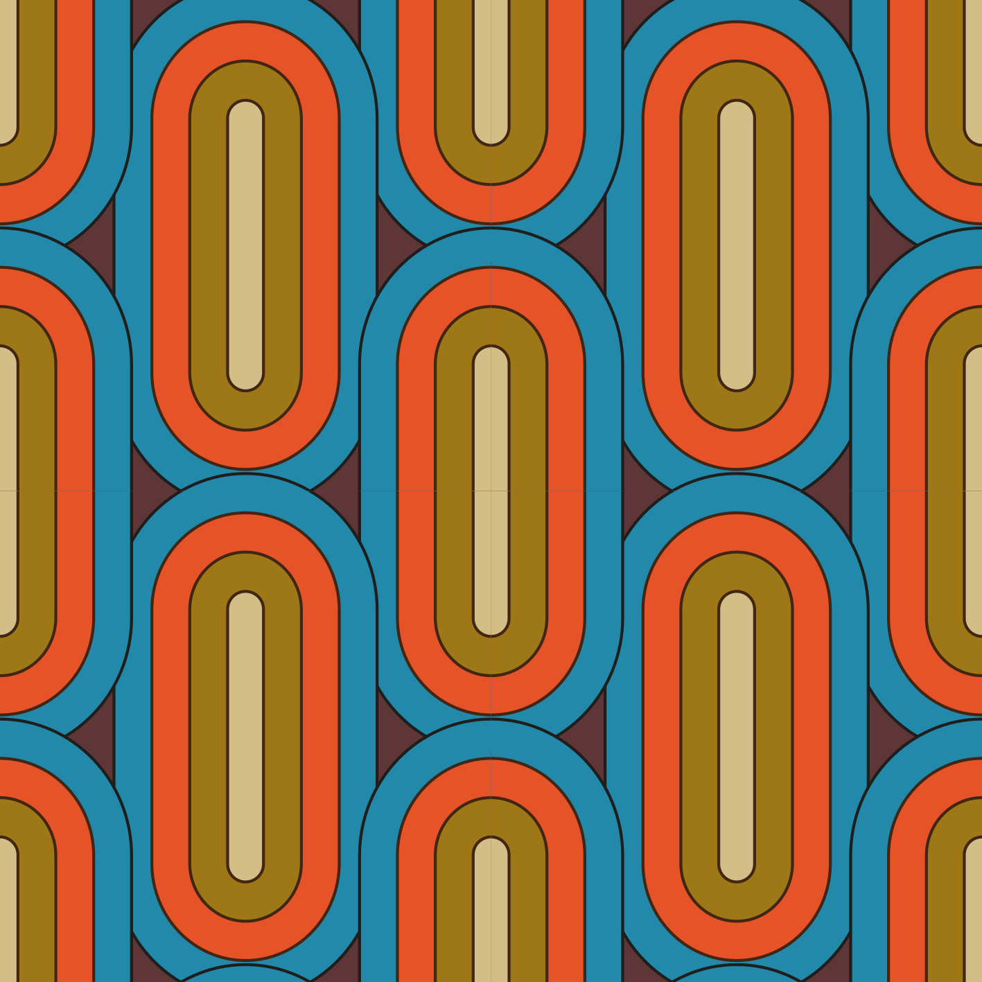 Vintage vinyl rug in retro rounded blue - TenStickers